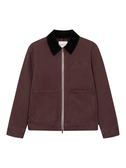 WOOD WOOD Zip Front Cotton Jacket, Fudge, Fudge