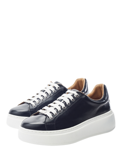 Moda in Pelle Cherrie Leather Trainers - view 2, Black