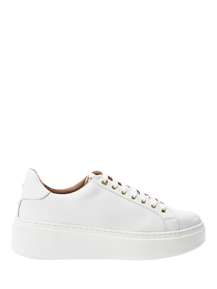 Moda in Pelle Cherrie Leather Trainers, White