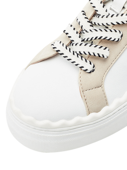 Moda In Pelle Brosa Leather Lace Up Trainers, White/Multi - view 2, White/Multi