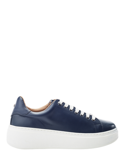 Moda in Pelle Cherrie Leather Trainers, Navy