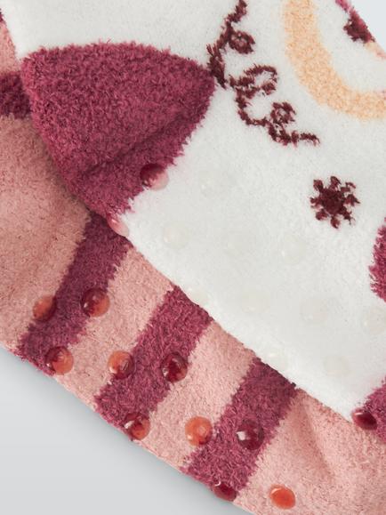 John Lewis Kids' Fluffy Ballet Slipper Socks, Pack of 2, Multi - view 2, Multi