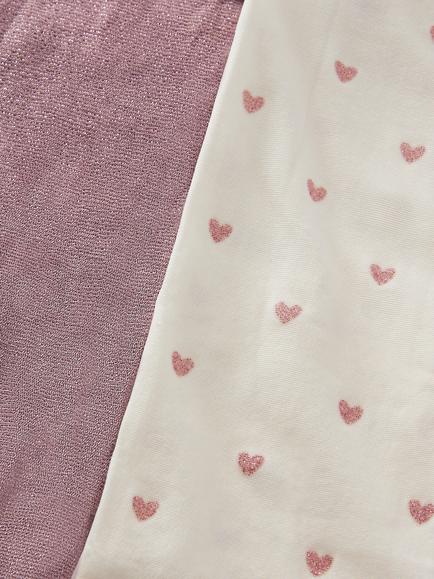John Lewis Kids' Heart Sparkle Tights, Pack of 2, Multi - view 2, Multi