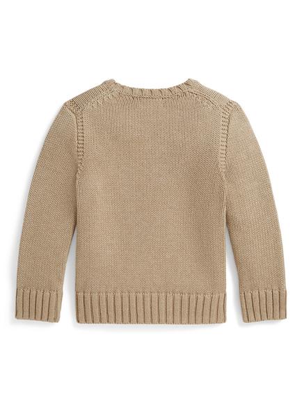 Polo Ralph Lauren Kids' Iconic Flag Jumper, Oatmeal - view 2, Oatmeal