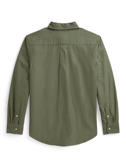 Polo Ralph Lauren Kids' Cotton Long Sleeve Shirt, Green - view 2, Green