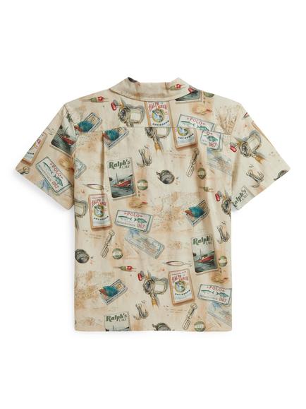 Polo Ralph Lauren Kids' Short Sleeve Fisherman Print Shirt, Multi - view 2, Multi