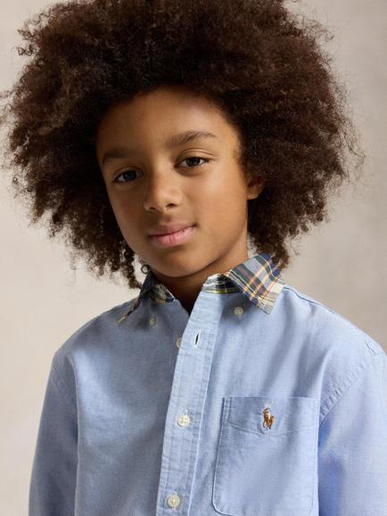 Polo Ralph Lauren Kids' Cotton Button-Down Collar Shirt, Multi - view 2, Multi