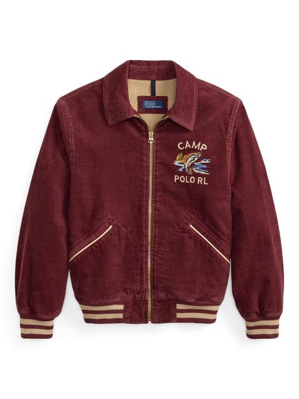 Polo Ralph Lauren Kids' Embroidered Corduroy Bomber Jacket, Red, Red