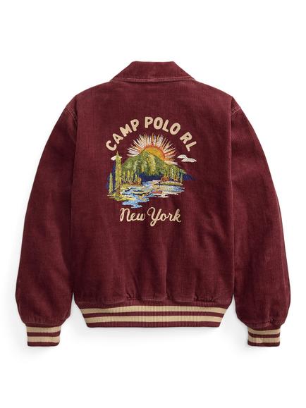 Polo Ralph Lauren Kids' Embroidered Corduroy Bomber Jacket, Red - view 2, Red