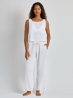 Lauren Ralph Lauren Cotton Gauze Top & Trouser Set, White