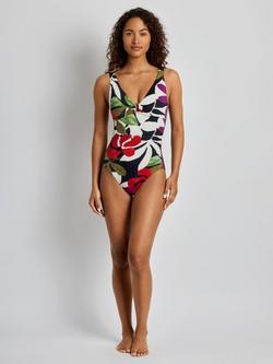 Lauren Ralph Lauren Ring Front Jungle Print Jacquard Swimsuit, Multi, Multi