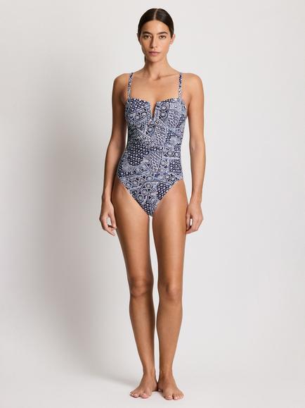 Lauren Ralph Lauren V-Neck Abstract Swimsuit, Watercolour, Watercolour