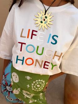 Never Fully Dressed Life Is Tough T-Shirt, White - view 2, White