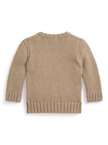Polo Ralph Lauren Baby Iconic Flag Jumper, Oatmeal - view 2, Oatmeal