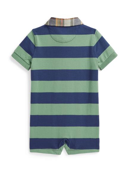 Ralph Lauren Baby Stripe Short Rugby Bodysuit, Multi - view 2, Multi
