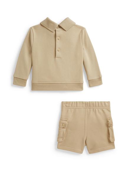 Ralph Lauren Baby Logo Sweatshirt & Shorts Set, Cream - view 2, Cream