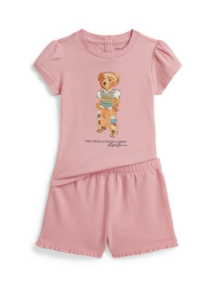 Ralph Lauren Baby Polo Bear Top & Shorts Set, Pink, Pink