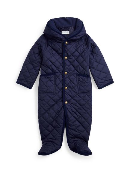 Ralph Lauren Baby Quilted Barn Bunting Pramsuit, Navy, Navy