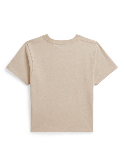 Ralph Lauren Kids' Cotton Flag T-Shirt, Dune Tan - view 2, Dune Tan
