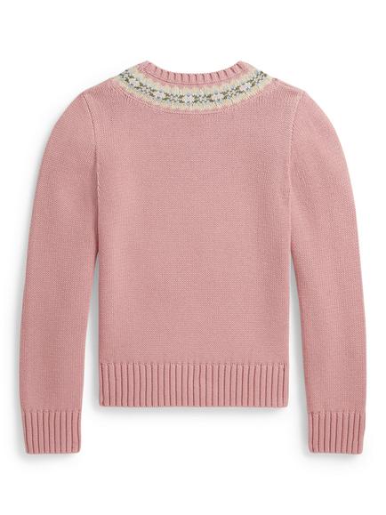 Polo Ralph Lauren Kids' Cotton Blend Jumper, Pink Mu, Pink Mu
