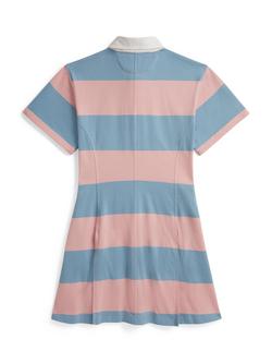 Ralph Lauren Kids' Knit Striped Rugby Polo Dress, Rose Blue - view 2, Rose Blue