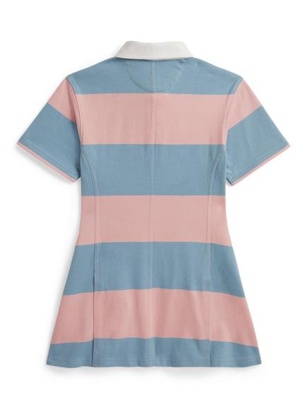 Ralph Lauren Kids' Knit Striped Rugby Polo Dress, Rose Blue - view 2, Rose Blue