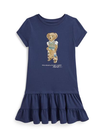Ralph Lauren Kids' Cotton Polo Bear T-Shirt Dress, Old Royal, Old Royal