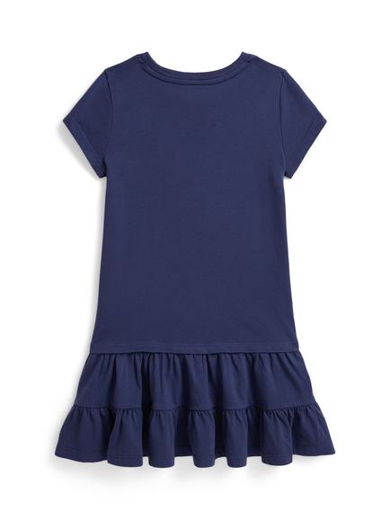 Ralph Lauren Kids' Cotton Polo Bear T-Shirt Dress, Old Royal - view 2, Old Royal