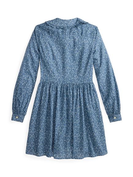 Ralph Lauren Kids' Long Sleeve Peter Pan Shirt Dress, Prolyn B - view 2, Prolyn B