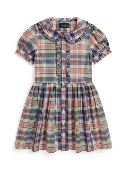 Ralph Lauren Kids' Short Sleeve Check Dress, Multi, Multi