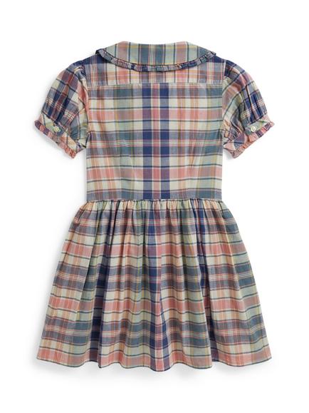 Ralph Lauren Kids' Short Sleeve Check Dress, Multi - view 2, Multi