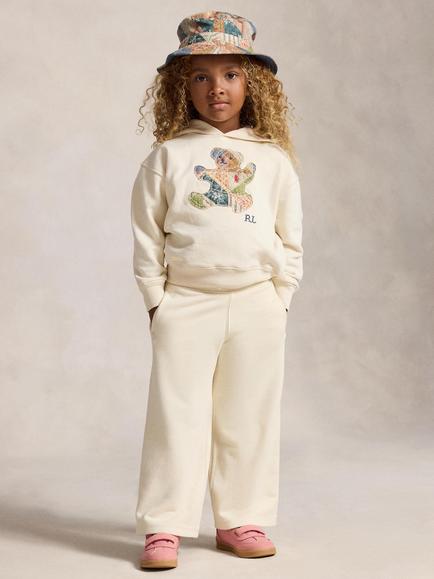 Ralph Lauren Cotton Blend Wide Leg Drawstring Trousers, Beige, Beige