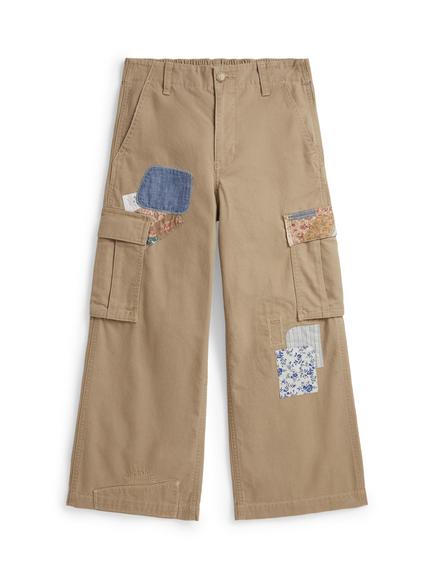 Ralph Lauren Kids' Cotton Patchwork Cargo Trousers, Guri, Guri