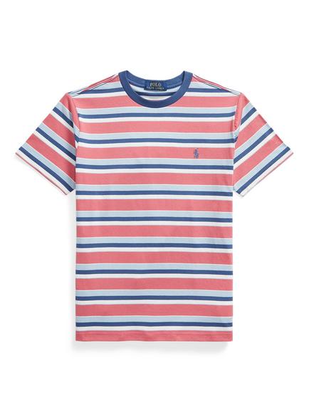 Polo Ralph Lauren Kids' Short Sleeve Stripe T-Shirt, Red Multi, Red Mu