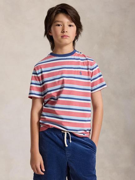Polo Ralph Lauren Kids' Pure Cotton Short Sleeve T-Shirt, Red Multi, Red Multi