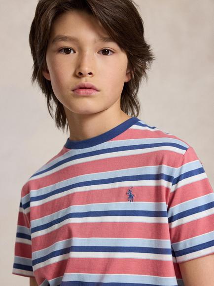 Polo Ralph Lauren Kids' Pure Cotton Short Sleeve T-Shirt, Red Multi - view 2, Red Multi