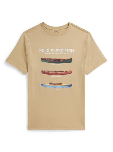 Polo Ralph Lauren Kids' Short Sleeve Expedition T-Shirt, Cream, Cream