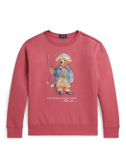 Polo Ralph Lauren Kids' Cotton Blend Bear Jumper, Red, Red
