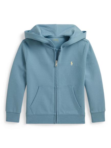 Polo Ralph Lauren Kids' Double-Knit Full-Zip Cotton Blend Hoodie, Cassidy Blue