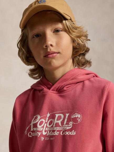 Polo Ralph Lauren Kids' Cotton Blend Hoodie, Red - view 2, Red
