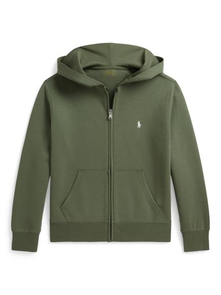 Polo Ralph Lauren Kids' Double-Knit Full-Zip Hoodie, Cargo Green