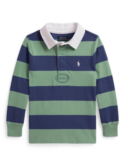 Ralph Lauren Kids' Cotton Jersey Stripe Rugby Shirt, Multi, Multi