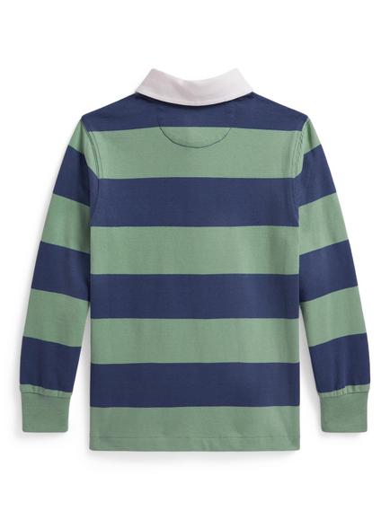 Ralph Lauren Kids' Cotton Jersey Stripe Rugby Shirt, Multi - view 2, Multi