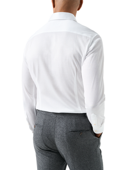 Eton Cotton Jacquard Knit Slim Fit Shirt, White - view 2, White