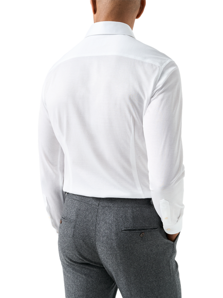 Eton Cotton Jacquard Knit Slim Fit Shirt, White - view 2, White