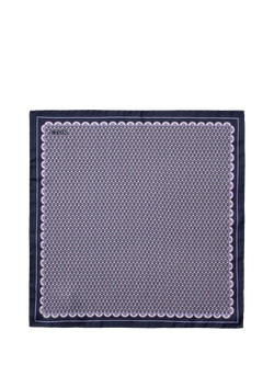 Eton Geometric Print Silk Pocket Square, Purple, Purple