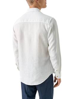 Eton Solid Linen Garment Wash Shirt, White - view 2, White