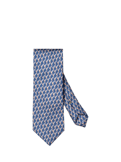 Eton Silk Twill Leaf Motif Tie, Navy, Navy