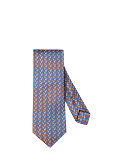 Eton Silk Twill Pineapple Motif Tie, Blue, Blue