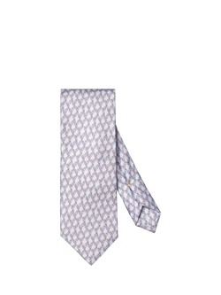 Eton Silk Twill Leaf Motif Tie, Blue, Blue